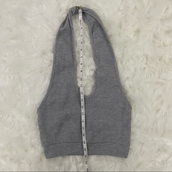 SHEIN Halter Crop Top, Ribbed, Grey,  Size Small - Picture 8 of 8
